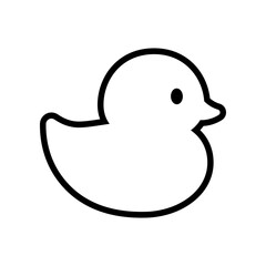 Rubber duck line icon isolated on white background.