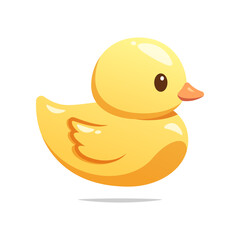 Yellow rubber duck vector isolated on white background.