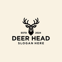 Deer head logo vector template