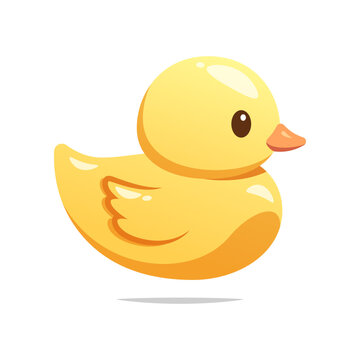 Yellow rubber duck vector isolated on white background.