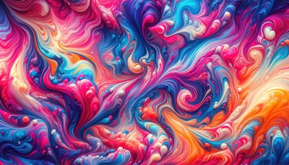 Vibrant Abstract Fluid Art Painting