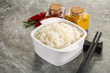 Steamed Basmati rice in the bowl