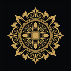 Vector vintage mandala ornament or flower
