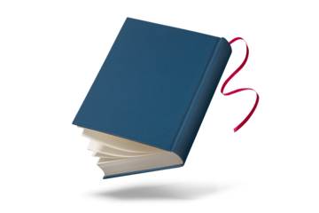 宙に浮かんだハードカバーの本