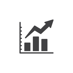 Bar chart and arrow vector icon