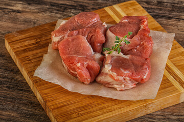 Raw pork tenderloin for cooking