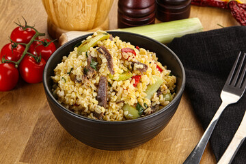 Bulgur with lamb and vegetables