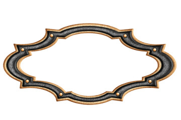 vintage combined two-tone figured metal frame isolated on white