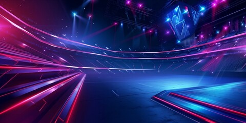 Futuristic esport background for gaming live streaming. Esport game tournament competition neon banner