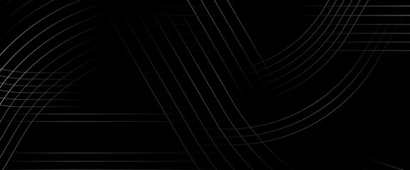 Vector abstract black background with geometric lines.