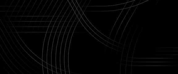 Vector black and white technology futuristic glow with line shapes banner elegant modern futuristic design with shiny lines.