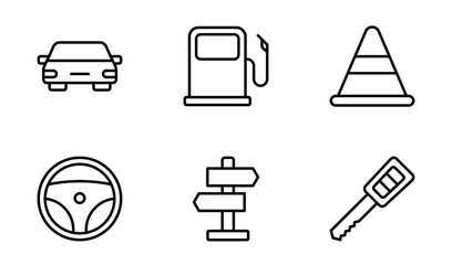Car icon symbol vector template collection