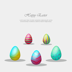 Fototapeta na wymiar Happy easter background template with colorfull easter egg