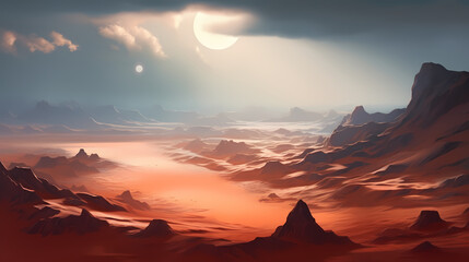 Naklejka premium Desert background, desert landscape photography with golden sand dunes