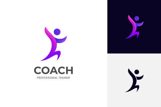 Coach leadership logo icon design for Life coaching logo, coaching sport logo design vector template