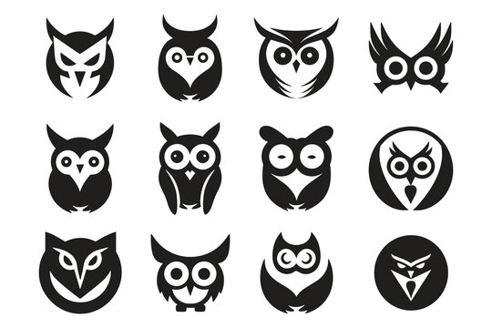 Owl logo or badge in bookstore concept in Vintage or retro style