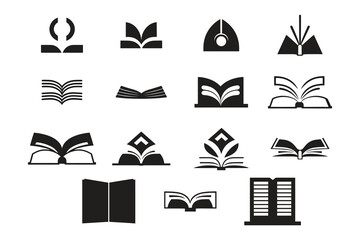 open book logo or badge in bookstore concept in Vintage or retro style