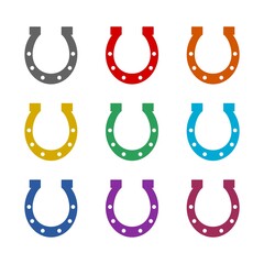 Horseshoe  icon isolated on white background. Set icons colorful