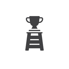 Ladder with a cup vector icon