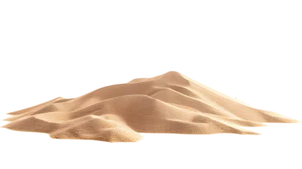 Foto op Canvas Desert sand pile, dune isolated on white background © john