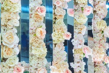 The composition is made by florists from fresh flowers