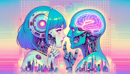 Obraz premium Synthetic Intellect: A Glimpse into the Mind of A