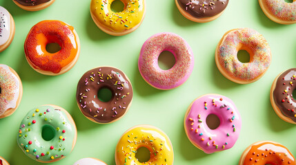Assorted Glazed Donuts on a Table
