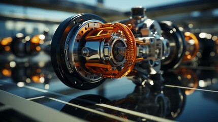 Vintage Metal Music: Car Engine Beats and Steel Drums in Old Auto Studio, generative AI