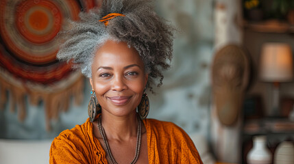 Portrait of African senior woman