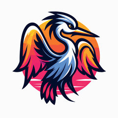 Fototapeta premium Bird logo vector colorful gradient, Generative Ai
