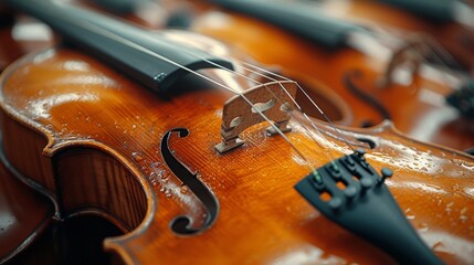 Fototapeta premium Close-Up of a Musical Instrument, detailed shots of musical instruments, focusing on textures and craftsmanship