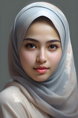 Naklejka premium Beautiful Muslim Girl Portrait