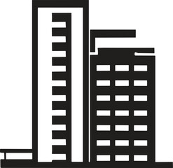 houses and skyscrapers logo or badge in Vintage style isolated on background