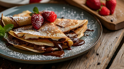 Crepe with nutella commercial photography