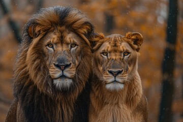 Fototapeta premium Lion Love: A Celebration of Black History Month Generative AI