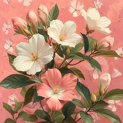 Pink Flowers in Full Bloom: A Celebration of Spring's Beauty Generative AI