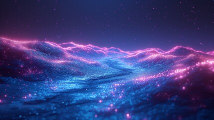 Pink Waves of Light: A Neon Ocean of Dreams Generative AI