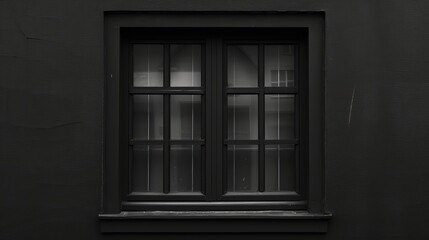 Black home window, with no background
