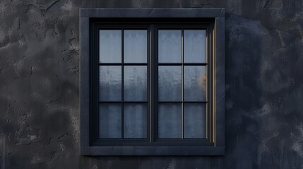 Black home window, with no background