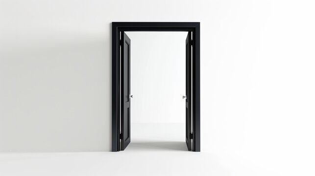 black metallic door frame isolated on white background
