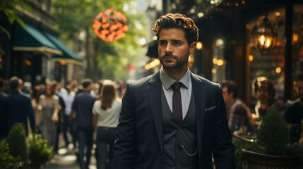 City Chic: The Suave Success of a Businessman's Fashionable Journey, generative AI