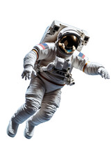 Fototapeta na wymiar Full-Body Astronaut in Flight - Space Suit on Transparent Background