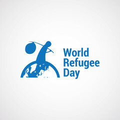 World Refugee Day Vector Illustration. Suitable for Greeting Card, Poster and Banner. It serves as a day to commemorate the strength and courage of refugees who have been forced. flat style design.