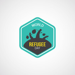 World Refugee Day Vector Illustration. Suitable for Greeting Card, Poster and Banner. It serves as a day to commemorate the strength and courage of refugees who have been forced. flat style design.