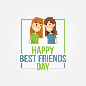 Happy Best Friend Day Vector Illustration. Suitable for Greeting Card, Poster and Banner. A true friend is someone who's there through thick and thin, offering support and understanding.
