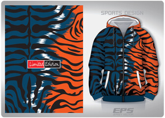 Vector sports hoodie background image.green orange tiger pattern design, illustration, textile background for sports long sleeve hoodie,jersey hoodie.eps