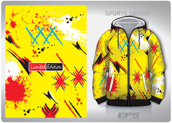 Naklejka premium Vector sports hoodie background image.Yellow and black salad pattern design, illustration, textile background for sports long sleeve hoodie,jersey hoodie.eps