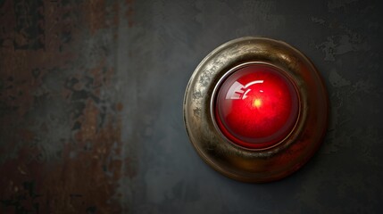 isolated red doorbell button