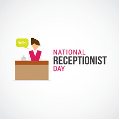 National Receptionist Day Vector Illustration. Suitable for Greeting Card, Poster and Banner. This includes making a positive first impression, understanding their needs, and directing them.
