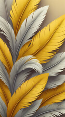 Screen background from Feathered shapes and yellow